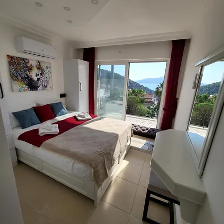 Sea View 5 En-suit Villa, Pool Heatable, Free Wifi Villahappy In Kalkan Apartmán