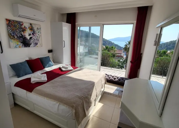 Sea View 5 En-suit Villa, Pool Heatable, Free Wifi Villahappy In Kalkan Apartment